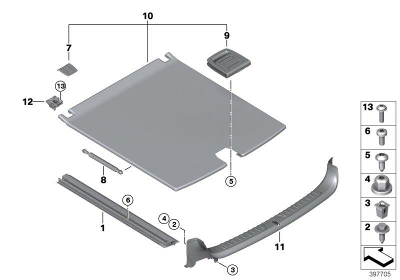 Diagram Trim panel, trunk floor for your BMW X6  