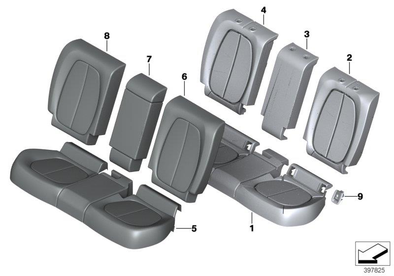 Diagram Seat rear, upholstery & cover base seat for your 2006 BMW M6   