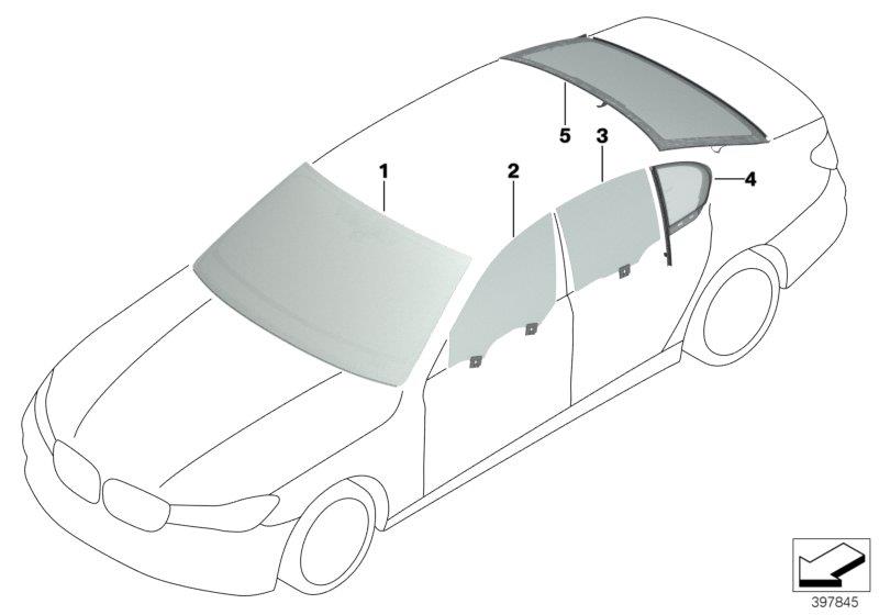 Diagram Glazing for your 2017 BMW 750i   