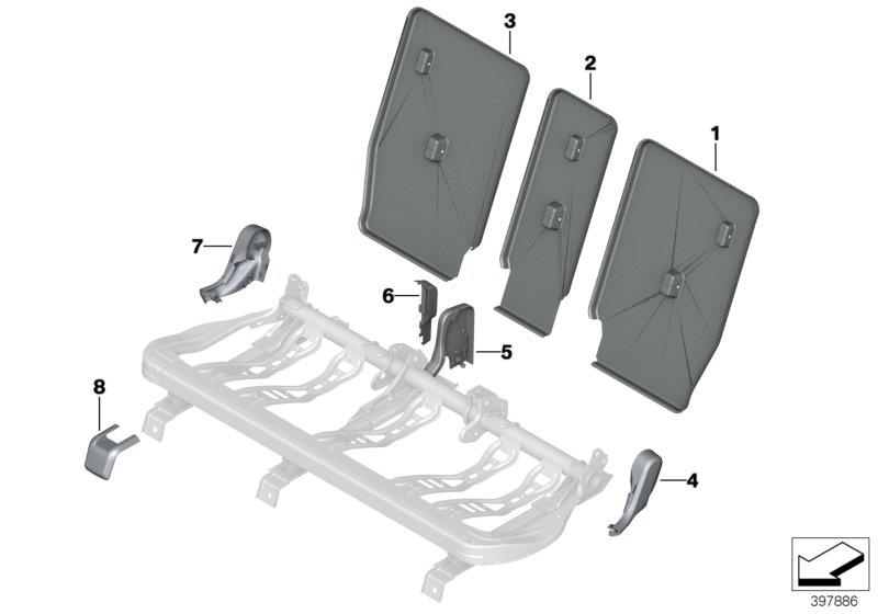 Diagram Seat, rear, seat trim covers for your 2006 BMW M6   