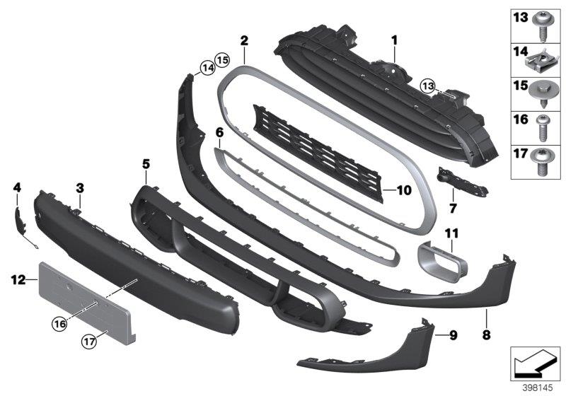 Diagram Trim, decor elements, front for your MINI