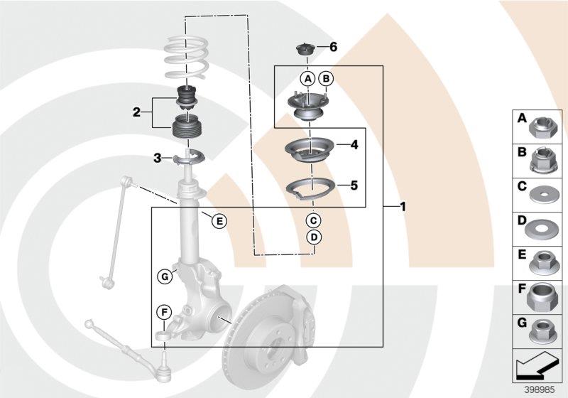 Diagram Repair kits for shock absorbers, rear for your MINI