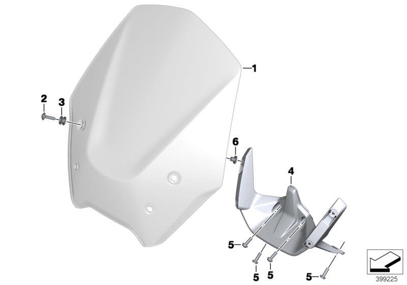 Diagram Windshield, high for your BMW F850GS  