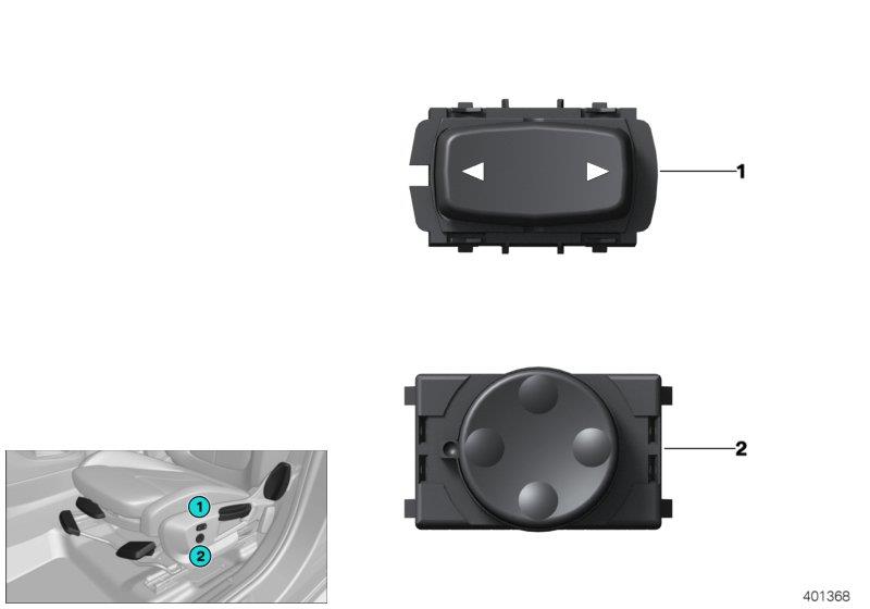 Diagram Switch, seat, backrest lumbar / width for your BMW