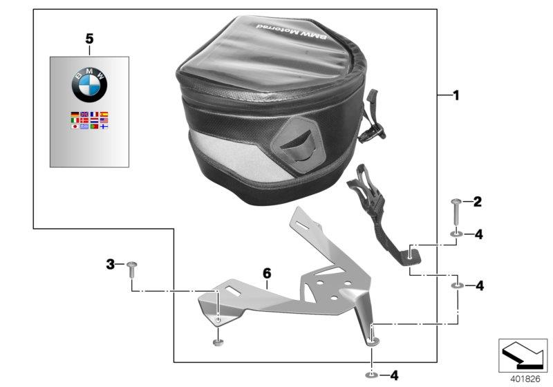 Diagram Tank-Bag for your 2013 BMW HP4   