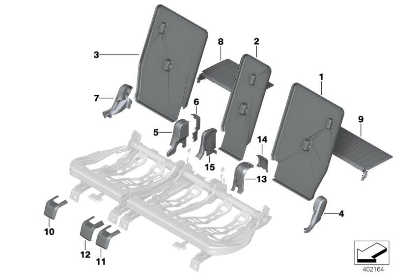 Diagram Seat, rear, seat trim covers for your 2006 BMW M6   