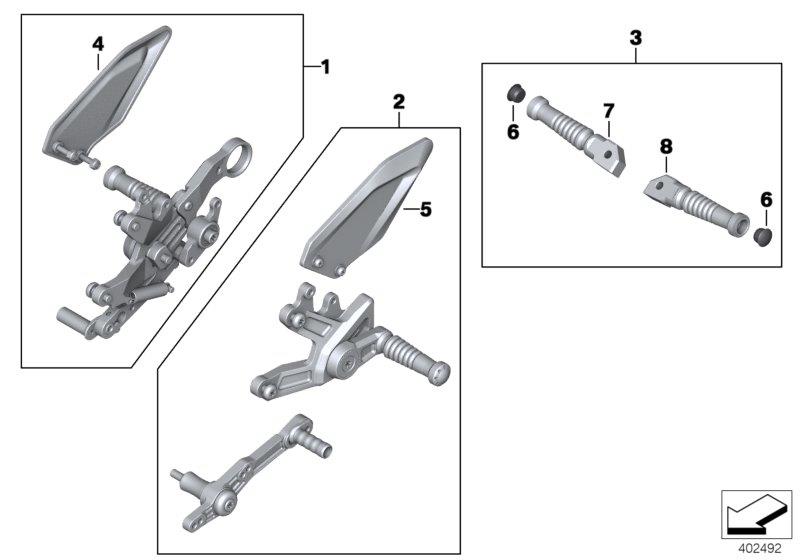 Diagram HP footrest system for your 2013 BMW S1000RR   