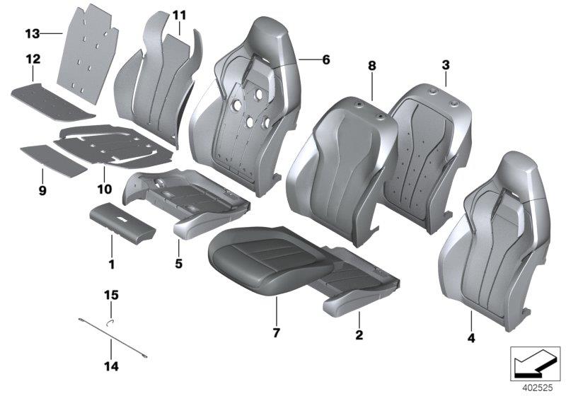 Diagram Seat, front, upholstery and cover for your 2006 BMW M6   