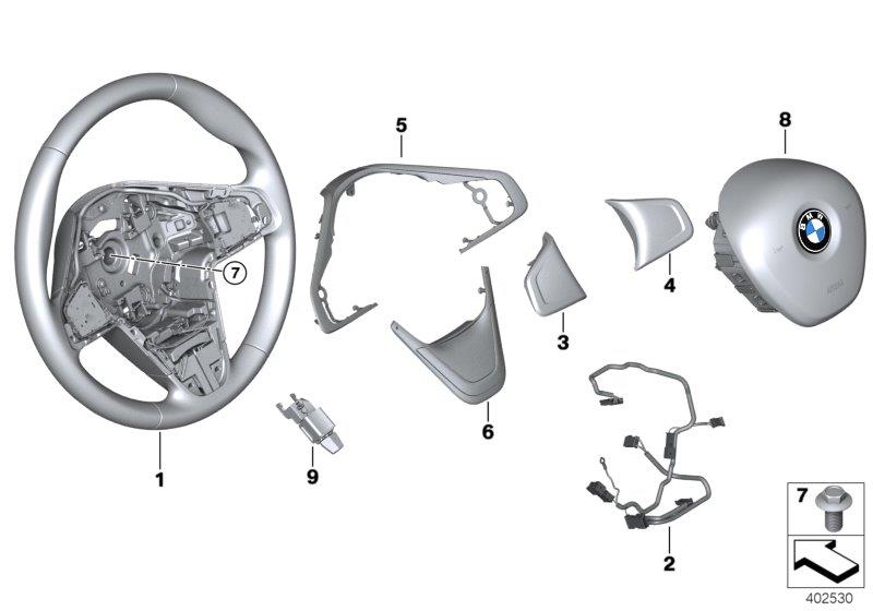 Diagram Airbag sports steering wheel for your 2023 BMW X3  30eX 