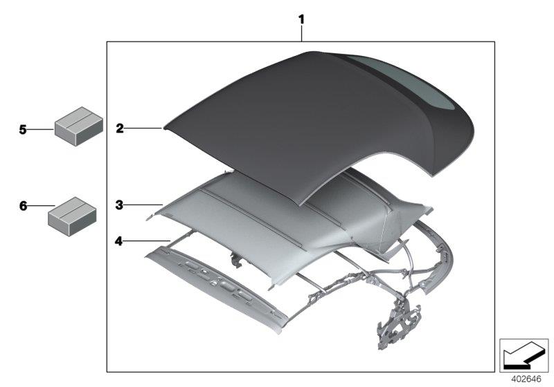 Diagram Folding top for your BMW M240i  