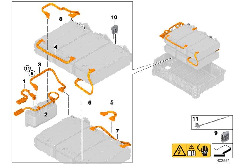 Le diagramme Câble raccord. HT accumul. haute tension pour votre BMW X5  