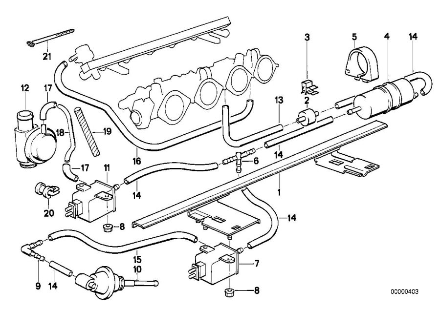 Diagram Vacuum control - engine for your 2011 BMW Alpina B7   