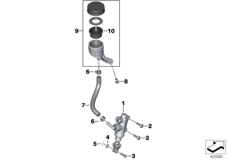 Diagram Brake master cylinder for your 2015 BMW R1200RS   