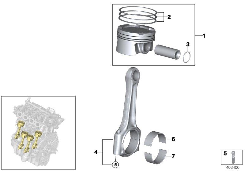 Diagram Crankshaft asbly - Connecting rod/piston for your BMW