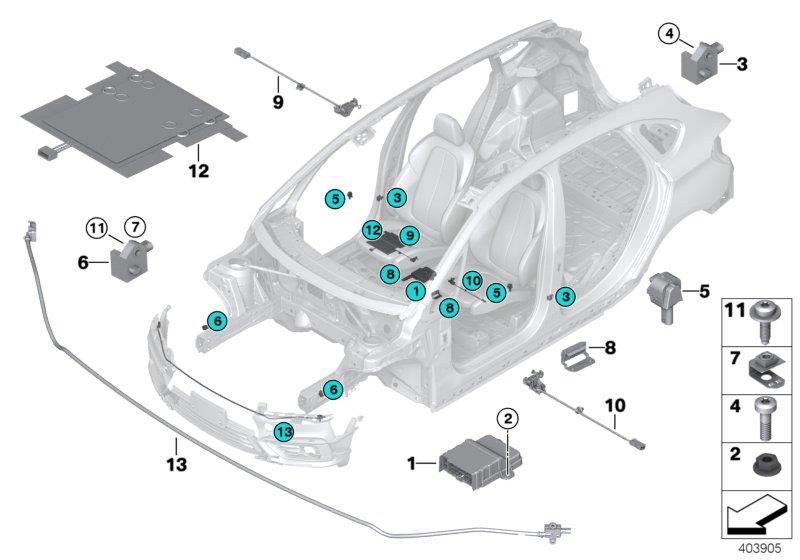 Diagram Electric parts airbag for your BMW