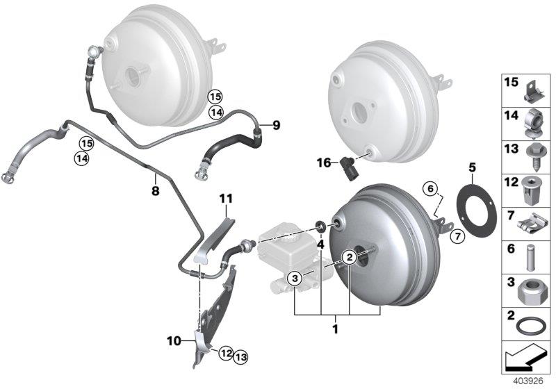 Diagram Power brake unit depression for your 2015 BMW 740LiX   