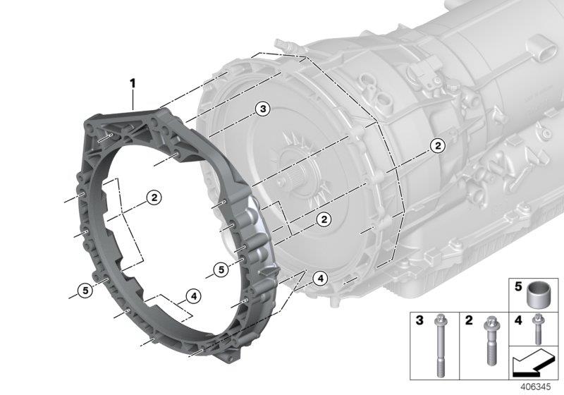 Diagram Gearbox mounting parts for your BMW