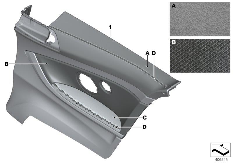 Diagram Indiv.lateral trim panel, leather for your 2020 BMW 440iX  Coupe 