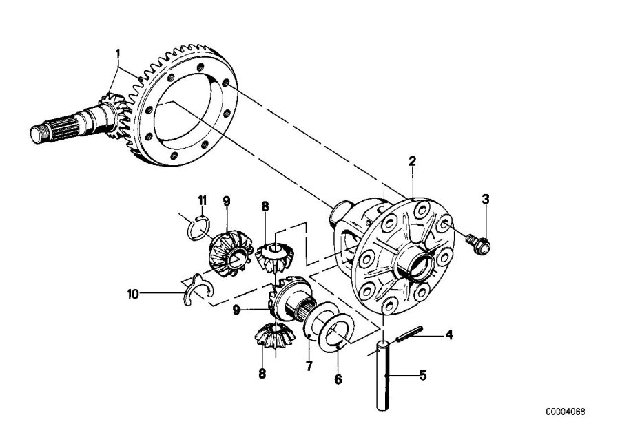 Diagram Crowngear SET/DIFFERENTIAL case for your BMW