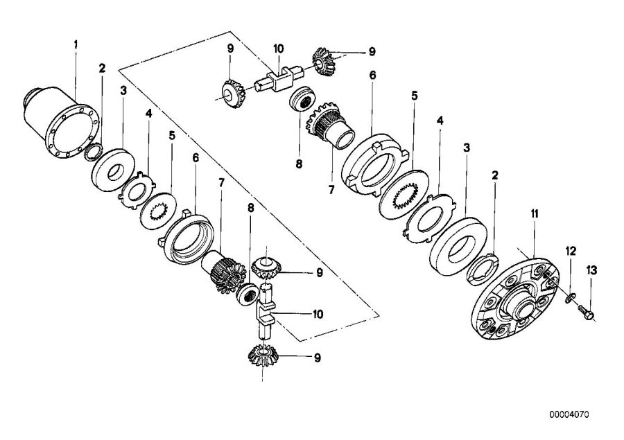 Diagram LIMITED SLIP DIFF.UNIT-SINGLE PARTS for your BMW