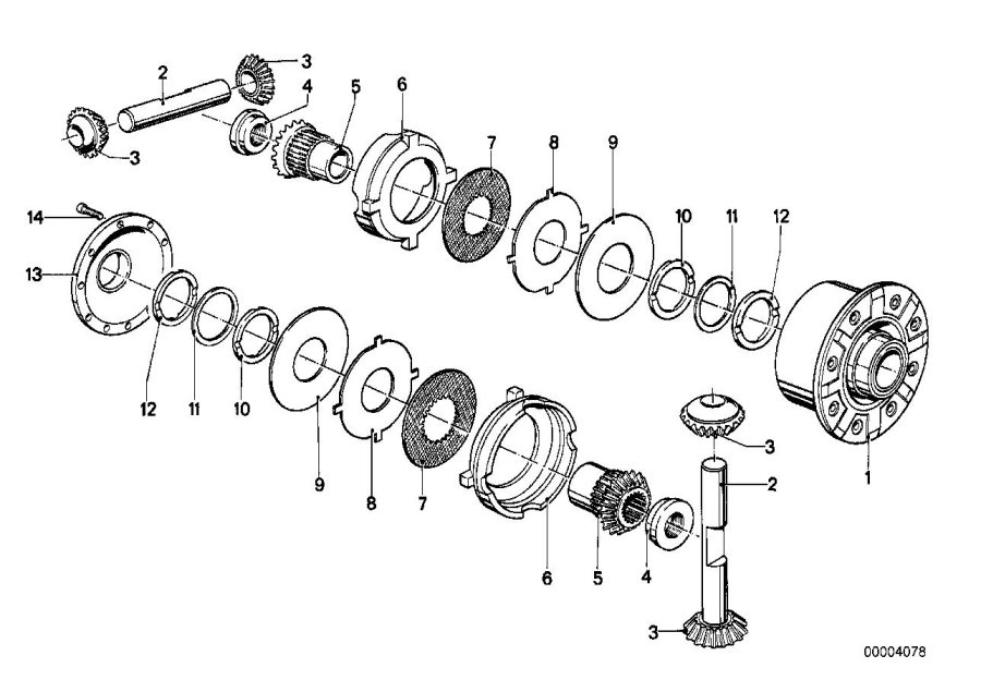 Diagram LIMITED SLIP DIFF.UNIT-SINGLE PARTS for your BMW