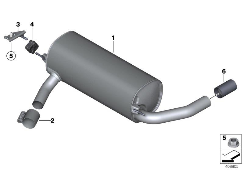 Diagram Exhaust system, rear for your 2022 BMW M3   