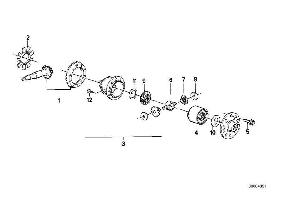 Diagram Final drive, viscose differential for your BMW