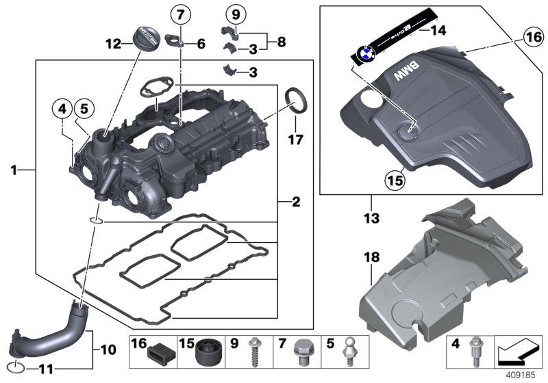 Diagram Cylinder head cover for your 1987 BMW M5   
