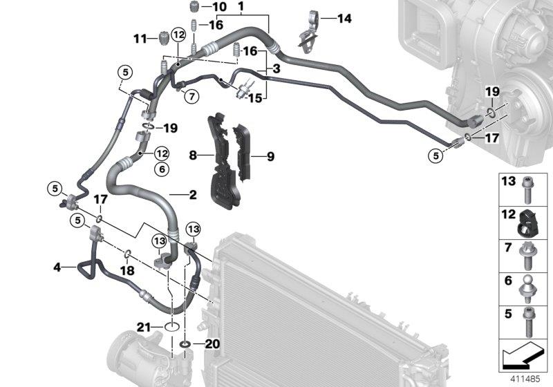 Diagram Coolant lines for your BMW X1  