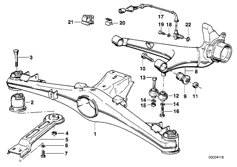 Diagram Rear axle SUPPORT/WHEEL suspension for your 2016 BMW i3  60Ah 