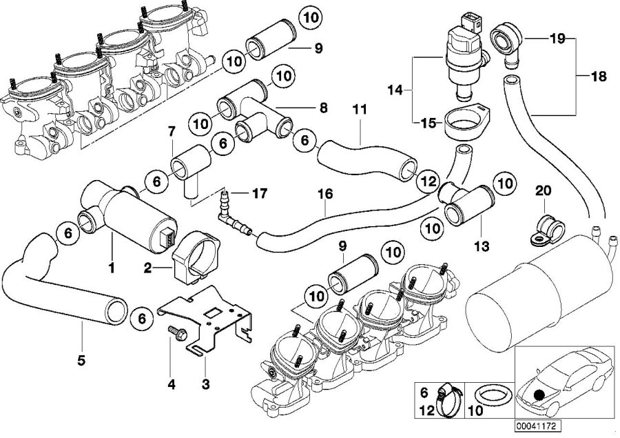 Diagram Idle regul.valve/fuel tank vent valve for your BMW