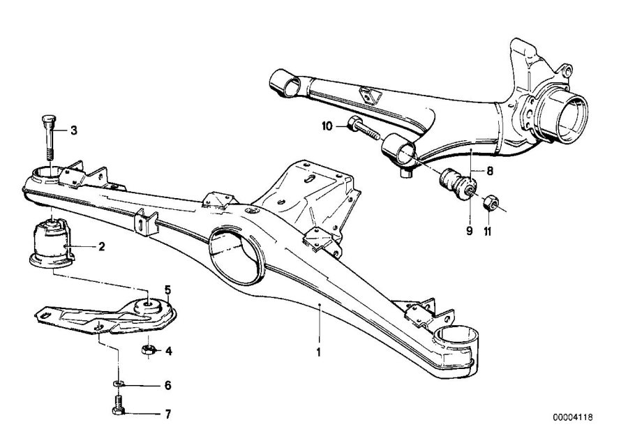 Diagram Rear axle SUPPORT/WHEEL suspension for your BMW