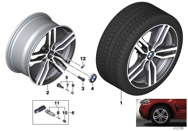 Diagram BMW LA wheel M double spoke 623 - 19"" for your 2010 BMW X5   