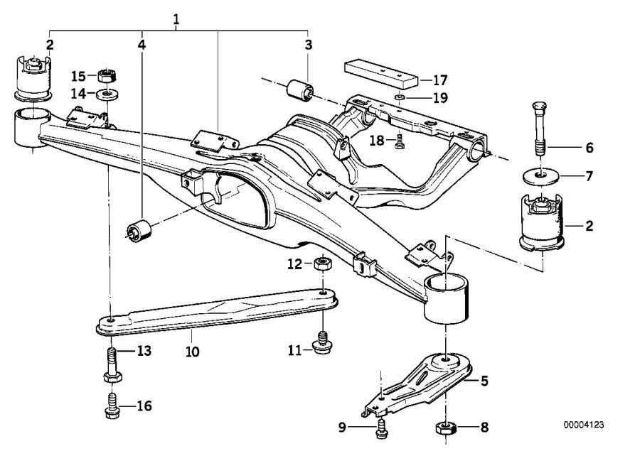 Diagram Rear axle carrier for your 2007 BMW 535xi   