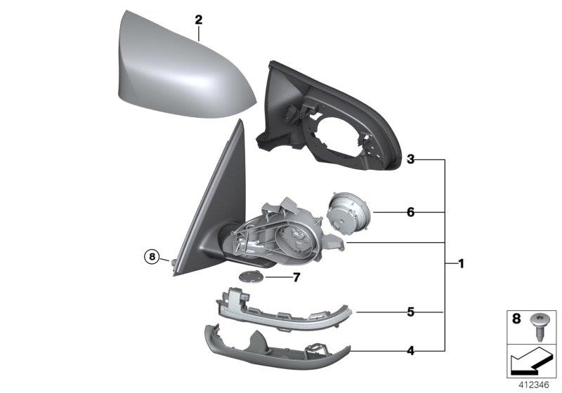 Diagram M Outside mirror for your 2012 BMW 128i   