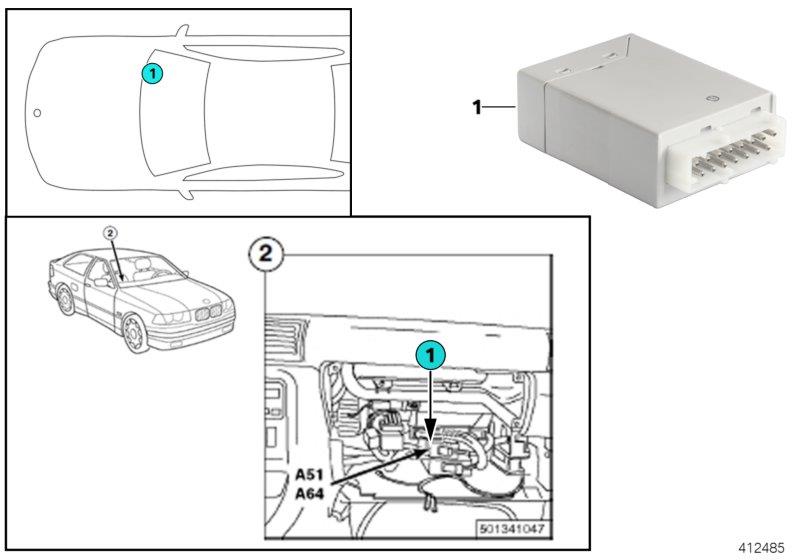 Full size assembly image of Relay, wipe-wash module A64 (1/1)