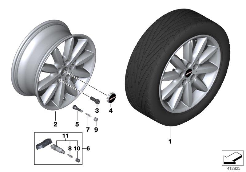 Diagram MINI LA wheel Propeller Spoke 503 - 17"" for your MINI