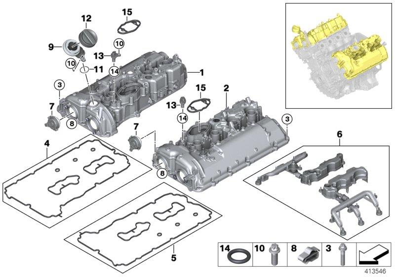 Diagram Cylinder head cover for your 1995 BMW