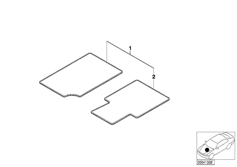 Diagram Floor mats, velours for your 1997 BMW 740iL   