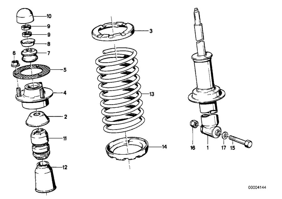 Diagram Single components for rear spring strut for your 2024 BMW Z4   