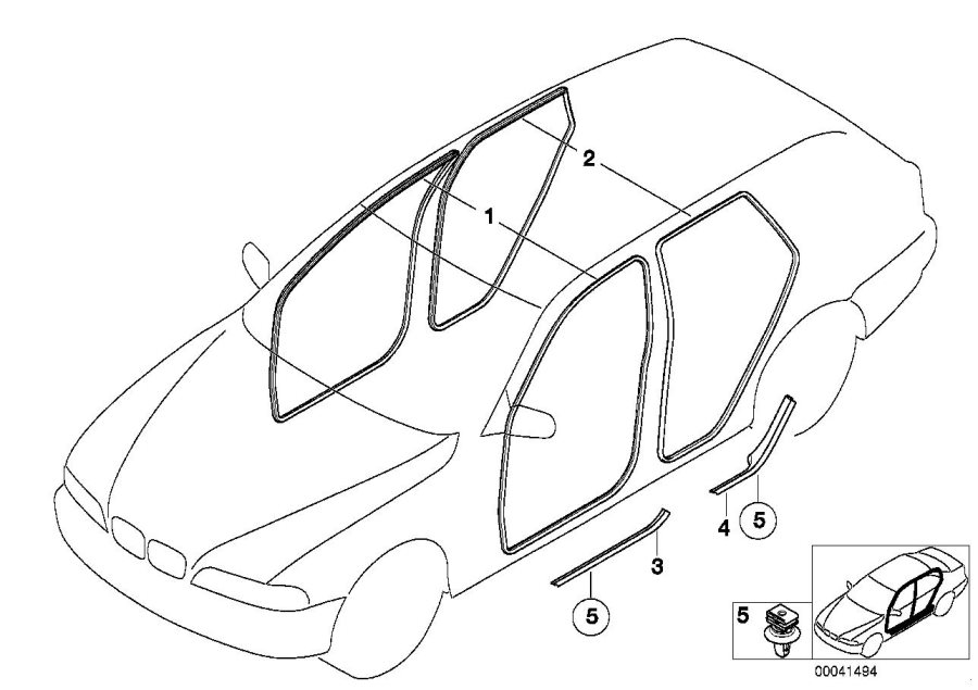 Diagram Edge protector / Trim for entry for your BMW