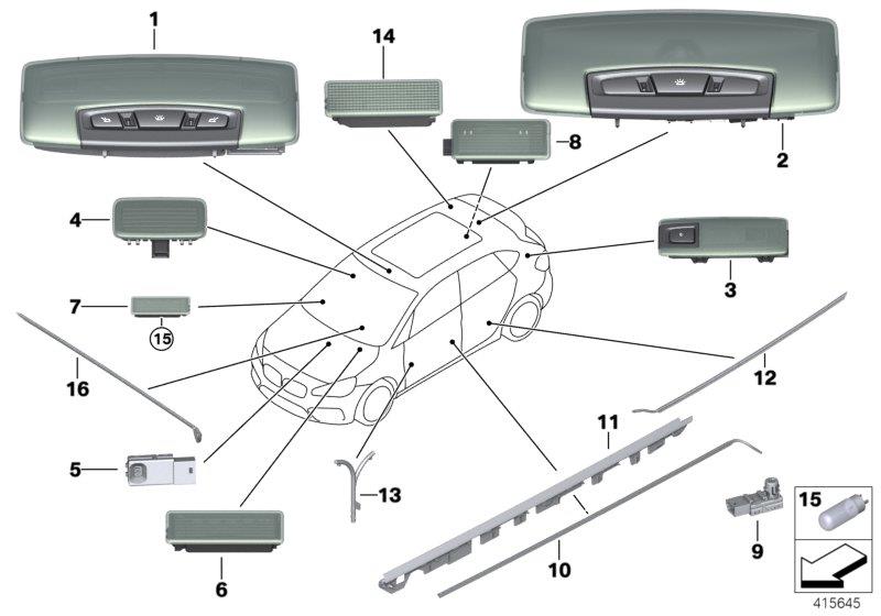 Diagram Various lamps for your BMW