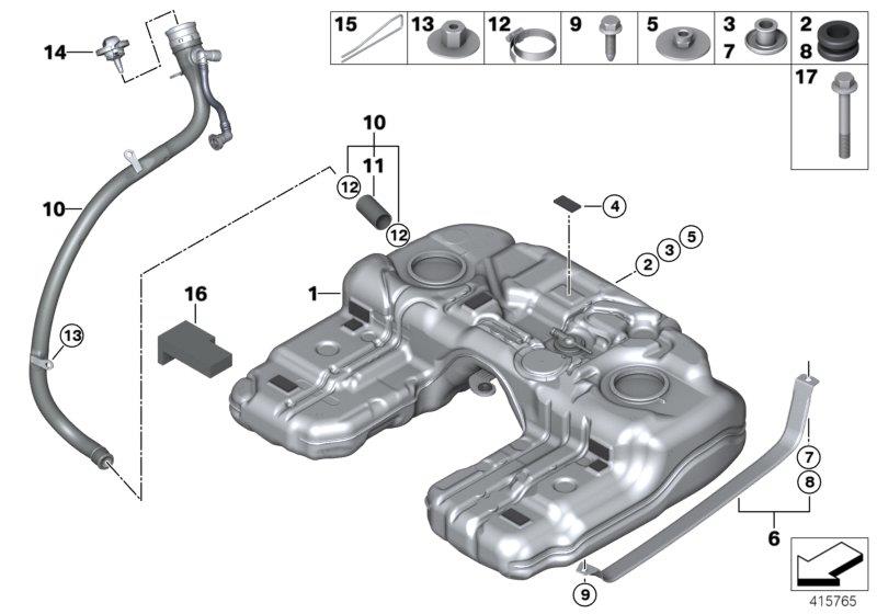 Diagram Fuel tank/mounting parts for your 2010 BMW 750LiX   