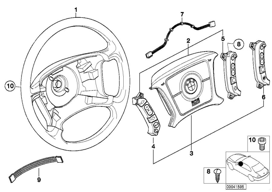 Diagram Steering wheel Airbag-smart multifunct. for your 2023 BMW X3  30eX 