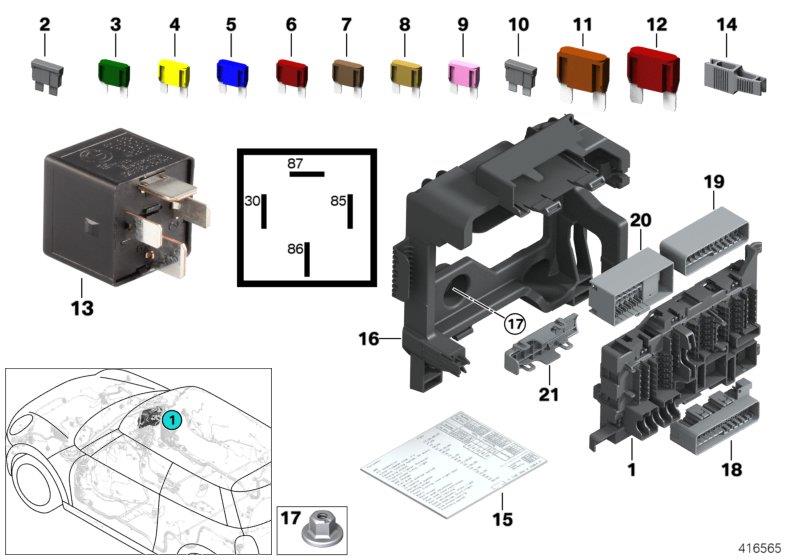 Diagram Power distribution box for your MINI