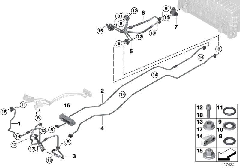 Diagram Refrigerant lines, underfloor for your BMW