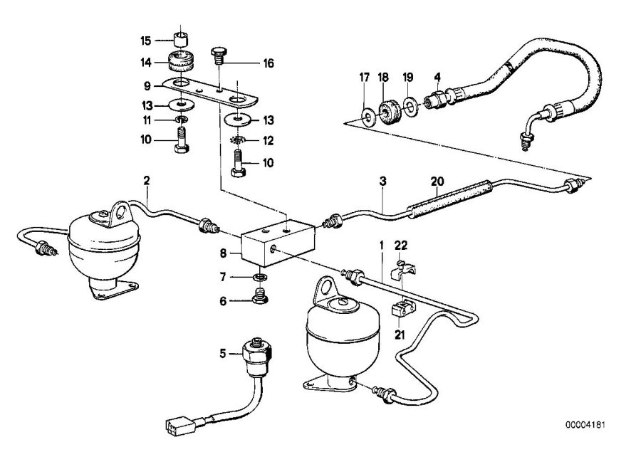 Diagram Levelling DEVICE/TUBING rear for your BMW