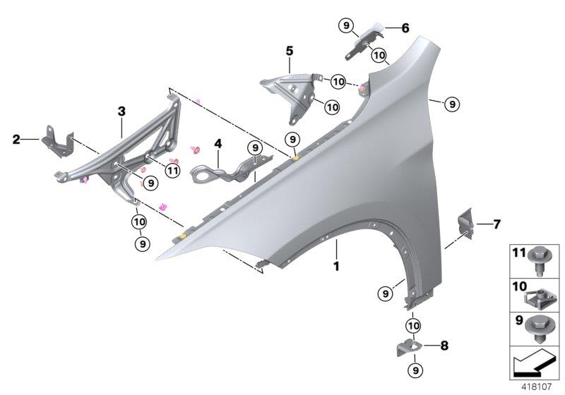 Diagram Front side panel for your 2018 BMW X2  28i 