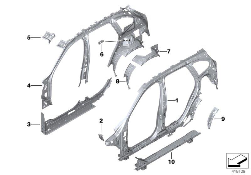 Diagram BODY-SIDE FRAME-PARTS for your 2007 BMW M6   