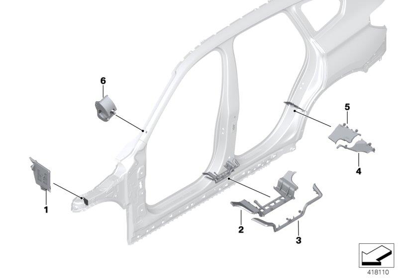 Diagram Cavity shielding, side frame for your BMW